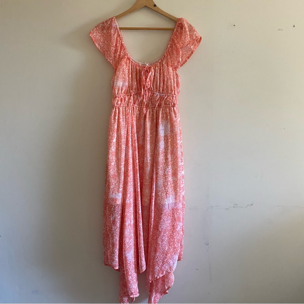 Dizzy Lizzy Coral and White Floral Maxi Dress